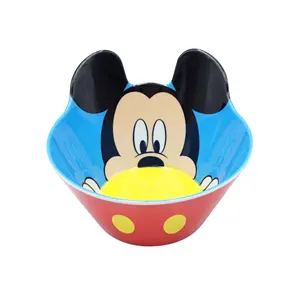 Tigela Tablewares dos desenhos animados Crianças louça louça Deep Bowl para crianças Mickey 3D forma pequena