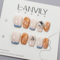 RONIKI Faux Ongles Press-On Faits Main, Design Personnalisé, Réutilisables, Faible MOQ, Fournitures de Gros pour Salons – Vente Chaude