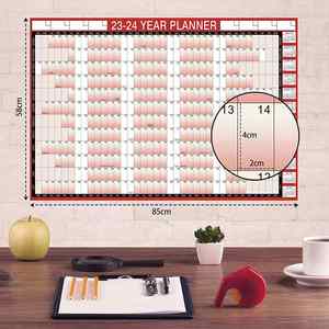 Planificateur mural en gros, tableau d'étude 2024, grand format, janvier à décembre, calendrier annuel complet pour la maison et le bureau - Product Image 1