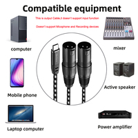 Bochara Typ C zu Dual XLR-Stecker OFC-Audio kabel Eingebaute Chipsatz folie geflochten, abgeschirmt für Lautsprecher verstärker