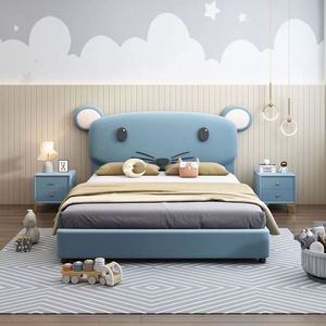 Modern Minimalist Kids Bed 1.5m Cartoon Mouse Design Creative Single Bed for Boys Girls <b>Small</b> Space - Product Image 2