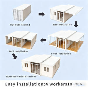 Tragbares Erweiterbares Containerhaus Vorgefertigtes Luxus 20ft 2-Zimmer Sandwichpaneel-Isolierung Einfache Montage - Product Image 4