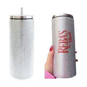 <span class=keywords><strong>Nome</strong></span> personalizzato personalizzato Logo 20oz in acciaio inox <span class=keywords><strong>tazza</strong></span> <span class=keywords><strong>tazza</strong></span> di strass con paglia di metallo - Product Image 1