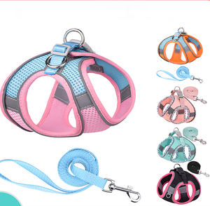 حجم كبير عاكس تنفس النايلون حزام الحيوانات الأليفة سترة نمط الأزياء الرياضية للكلاب الصغيرة والمتوسطة والقطط للمشي - Product Image 2