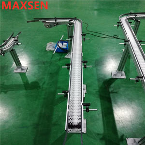 O tipi esnek konveyör, içecek endüstrisi için dairesel tip esnek konveyör eğimli ve kavisli düz zincirli konveyör - Product Image 5