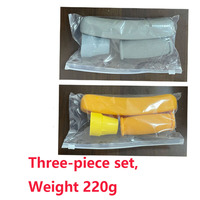 Kit de remplacement d'accessoires pour béquille grise, ensemble de 3 pièces avec poignées découpées et embouts de remplacement pour béquilles axillaires