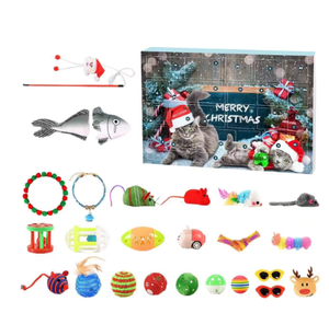 Personalizzato per animali domestici calendario dell'avvento natale scatola cieca giocattolo interattivo per gatti regalo gatto piuma Teaser e palla campana giocattoli - Product Image 5