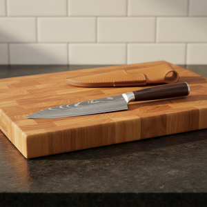 Cuchillo Santoku <span class=keywords><strong>JBL</strong></span> de Acero al Carbono Estilo Japonés con Mango de Resina y Funda de Cuero para Diestros (Longitud de Hoja de 6-7.9 pulgadas) - Product Image 6