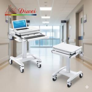 Chariot pour ordinateur portable avec support pour souris, gestion des câbles et roulettes - Product Image 4