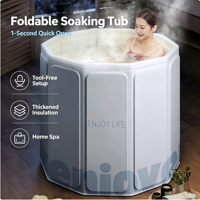 Baignoire pliable pour adultes et enfants, baignoire de trempage intégrale épaissie et fermée, baignoire vapeur légère pour la maison