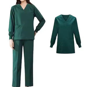 Juego de exfoliación de secado rápido Unisex, <span class=keywords><strong>bata</strong></span> tejida elástica de 4 vías, traje sanitario clínico para médicos, enfermeras, personal de enfermería del Hospital - Product Image 1