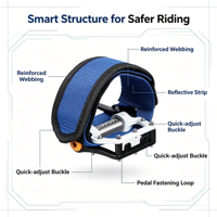 Sangles de pied pour vélo à pignon fixe KRT KRT-HL2072, pédales en PVC ultra-légères, bandes de fixation pour muselière de chien, sangles de jambe, bande auto-agrippante double