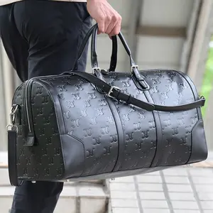 Borsa da viaggio impermeabile di lusso per allenamento Deboss borsa da viaggio da viaggio per donna in pelle vegana PU Weekender