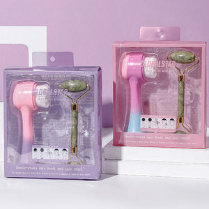 Cepillo Facial 2 en 1, Herramienta de Exfoliación, Paquete de PVC, Cepillo de Limpieza Facial de Silicona de Doble Cabeza, Herramienta de Masaje Gua Sha - Product Image 3