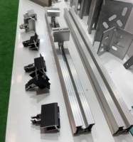 Sistem Rel Aluminium Struktur Pemasangan Panel Surya Art Sign dengan Aksesori Braket Klem Tengah dan Ujung yang Dapat Disesuaikan untuk Instalasi PV