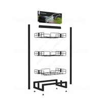 Présentoir de sol métallique double face personnalisé avec paniers en fil métallique réglables pour outils électriques et quincaillerie en magasin de détail