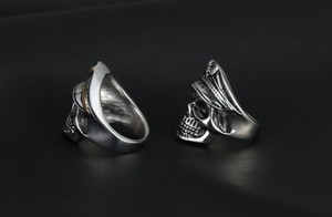 <span class=keywords><strong>Anillo</strong></span> de calavera de esqueleto para <span class=keywords><strong>hombre</strong></span>, de acero inoxidable, vintage - Product Image 4