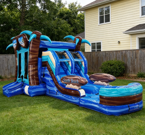 Vente de châteaux gonflables géants de la jungle, château gonflable South Beach 5-1 Combo, château gonflable en forme de palmier, château gonflable - Product Image 2