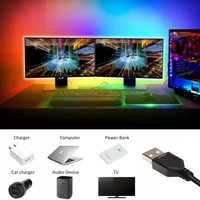 5050 SMD RGB LED bande lumineuse pour Smart TV fond 5V USB étanche Flexible avec 24 touches IR télécommande