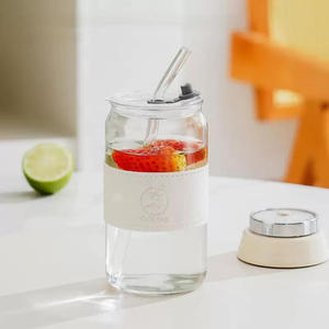 Magnifique gobelet en verre avec couvercle et étui, 500 ml, pour café, thé, voyage - Product Image 4