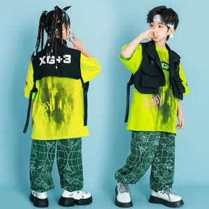Vêtements Hip Hop de salle de bal pour enfants, débardeur Cargo noir, pantalon de jogging imprimé pour filles garçons, costumes de danse jazz, vêtements de rue pour adolescents - Product Image 2