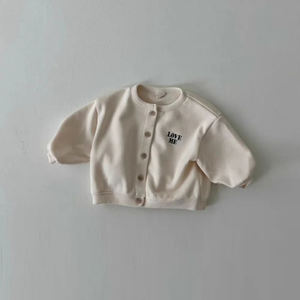 Printemps automne coton petit bébé filles veste infantile enfant en bas âge garçon solide Beige marine Cardigan enfants manteau vêtements tenue décontractée - Product Image 3