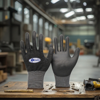 NMsafety 18 Gauge Custom PU beschichtete Handschuhe Schutz ANSI Cut Level 7 Handschuhe Handjob Konstruktion Guantes de Seguridad