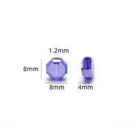 Pabrik murah 8mm manik-manik Spacer segi delapan kristal kaca manik-manik longgar datar warna-warni manik kaca jumlah besar grosir untuk membuat perhiasan