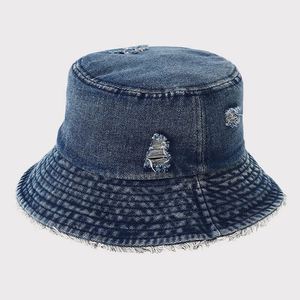 Denim Women Washed Packable Summer Beach <b>Sun</b> <b>Hats</b> <b>Mens</b> Womens Frayed Jean Bucket <b>Hat</b> for Travel Promotion Gift - Product Image 4