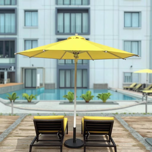 Usine personnalisée 2.7m cadre en aluminium Patio jardin parasol <span class=keywords><strong>de</strong></span> plage extérieur pour hôtels jardins Base incluse - Product Image 5