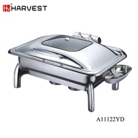 Chauffe-plat de buffet professionnel en acier inoxydable 304 de 11 L à alimentation au gaz avec station à soupe, marque HV, pour usage hôtelier