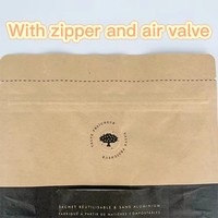 Sacs à café en papier kraft personnalisés, résistants à l'humidité et aux odeurs, biodégradables, avec valve et poche pour carte