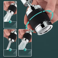 Robinet de cuisine rotatif à 360 degrés 3 modes filtre d'évier de salle de bain Extension pivotante chromée robinet d'économie d'eau aérateur pommeau de douche