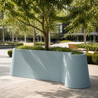 Pot de fleurs irrégulier en fer soudé, grand format, avec revêtement en poudre, personnalisé par YISHANG, pour jardin extérieur