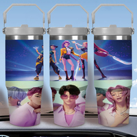 Gourde isotherme en acier inoxydable personnalisée par transfert thermique de 30 oz, durable, écologique et portable