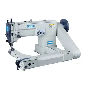 Máquina de coser zigzag con alimentación superior e inferior de una sola aguja, gancho grande de alimentación, brazo de flexión de brazo, QS-2526