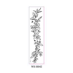<span class=keywords><strong>Tatouage</strong></span> temporaire transfrontalier imperméable motif <span class=keywords><strong>fleur</strong></span> sauvage noir et blanc sexy pour clavicule et poitrine 6x23cm - Product Image 5