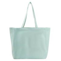 Sac fourre-tout en toile de coton recyclé bicolore avec logo personnalisé, poche avant, robuste, réutilisable, pour la plage, les courses et les courses d'épicerie