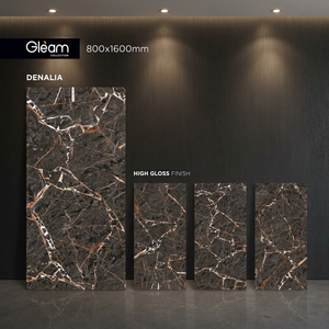 Azulejos de Porcelana de Alto Brillo con Efecto Mármol de Diseño, 800x1600mm, para Espacios Interiores de Lujo - Product Image 1