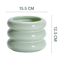 Pots de fleurs modernes en céramique émaillée Pot de fleurs Usine Vente en gros Forme de cercle Design pour intérieur et extérieur Jardin Décoration intérieure