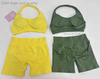 Ensembles d'entraînement 2 pièces pour femmes : Soutiens-gorge de sport dos nu et shorts moulants pour le fitness, le yoga et la gym - Vente en gros