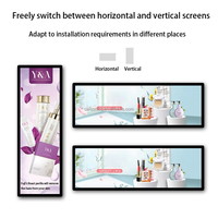 Écran LCD de barre étirée de 28 pouces de qualité supérieure, montage mural, publicité Android pour la publicité sur les étagères des supermarchés, magasin de détail