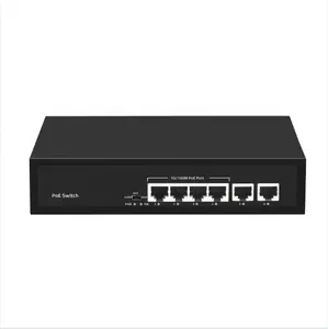 Chip interruptor de alta qualidade proteção 4 sfp industrial poe switch + 2 entradas uplink ethernet, padrão af/at, cada porta 15.4