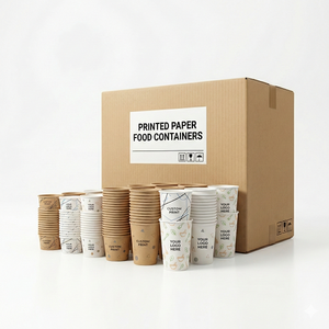 Contenedores de Papel Kraft Impreso Resistentes para Alimentos, Cajas Desechables a Prueba de Fugas para Vendedores de Comida Callejera y Marcas de Entrega a Domicilio - Product Image 1