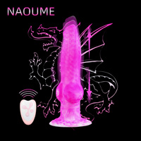 Heißer Verkauf Fernbedienung Silikon-Dildo Vibrator Drachen Riesen-Dildo für Männer Dehnbar Auf- und Abwärts Fantasy-Monster Sexspielzeug für Frauen