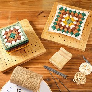 <span class=keywords><strong>Planche</strong></span> à Blocs en Bois Personnalisable avec Logo, 20 Épingles, Accessoire pour <span class=keywords><strong>Crochet</strong></span> et Tricot, Idéal pour Projets Domestiques et Cadeaux - Product Image 5
