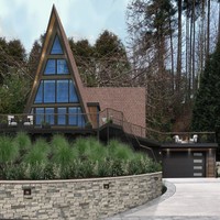 Rumah Prefab A-Frame Baja Ringan Modern, Kabin Segitiga Modular, Rumah Mungil untuk Resort, Villa, Airbnb, Hotel