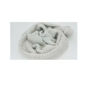 Zero defect-Escalera de hilo de algodón acrílico 100%, lurex de punto, bufanda de hilo metálico, manta