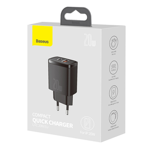 Baseus-<span class=keywords><strong>Cargador</strong></span> USB de 20W para iPhone 14, 13, 12, 11 Pro Max, carga rápida tipo C, PD, doble puerto USB, <span class=keywords><strong>cargador</strong></span> de teléfono portátil - Product Image 1