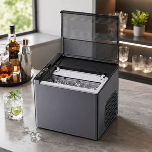 Máquina de Hielo Eléctrica Compacta de Sobremesa, de Plástico, 12 kg/24 h, Tanque de Agua de 1.1 L, 9 Cubos por Ciclo, para Hogar, Cocina, Oficina, Bar - Product Image 3